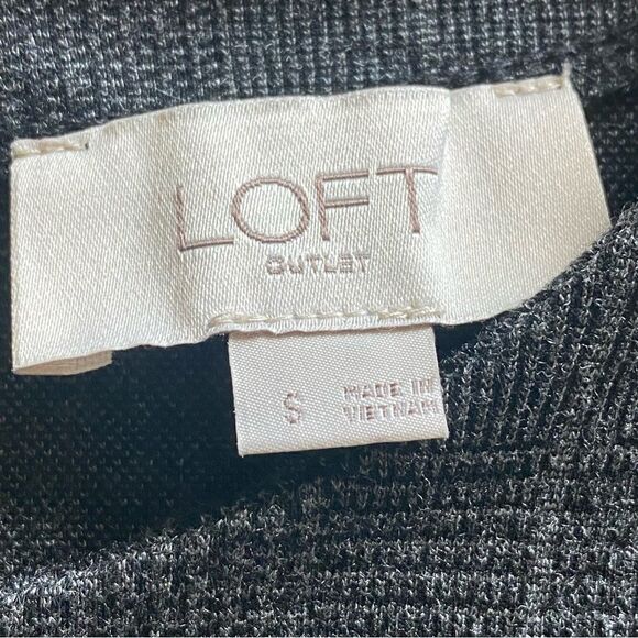 LOFT Dress Windowpane Plaid Gray Office Work Minimal Small Classic - Picture 4 of 12